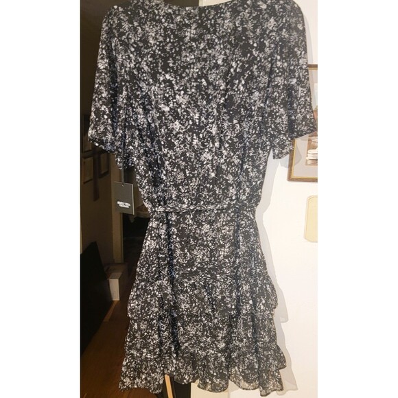 SIMPLY VERA Vera Wang NWT Dress Ruffled Tiered Chiffon Lined Fairy Sz Large Blk - Picture 13 of 16